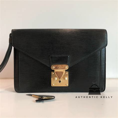 louis vuitton epi pochette sellier dragonne clutch|LOUIS VUITTON Epi Pochette Sellier Dragonne Clutch Black .